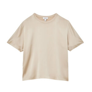 REISS Lena Silk Short-Sleeve Top
